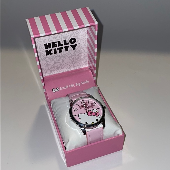 Hello Kitty Pink Striped Box Watch - Picture 1 of 4